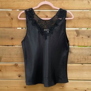 90s Silky Crochet Lace Tank